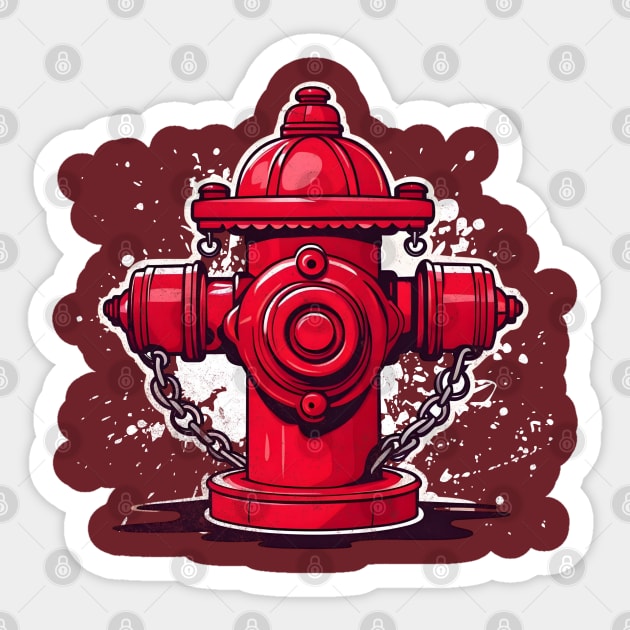 Fire Hydrant Costume a Fireman Firefighter Costume Sticker by alcoshirts